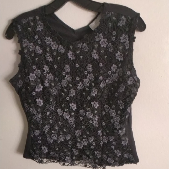 Flora Nikrooz Black Embellished Fitted Blouse - Picture 1 of 3